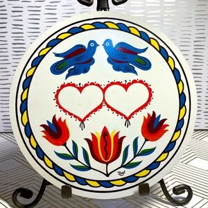 Vintage Zook Marriage Pennsylvania Dutch Sign Wall Plaque Trivet